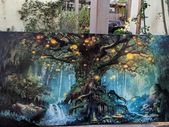 Canvas Wall Art – Enchanted Forest Tree of Life 30x60"