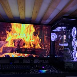 CYBERPOWER GAMING SETUP WITH MONITOR
