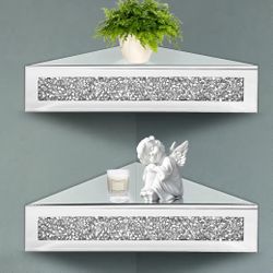 Crushed Diamond Corner Floating Shelves