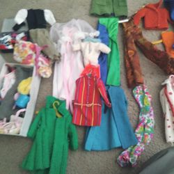Vintage 1964 Barbie Clothes With Barbie And Francie Trunk