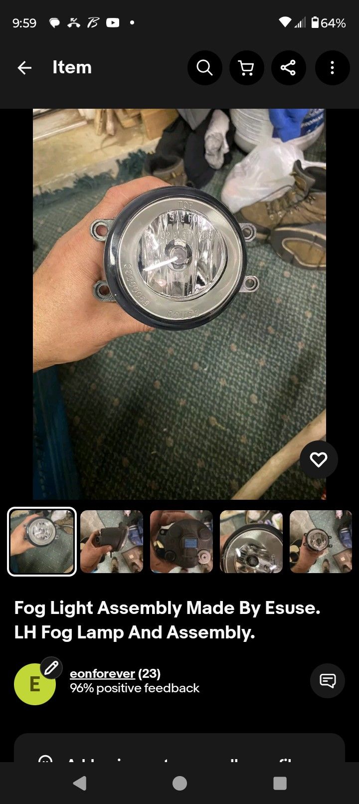 Fog Light Assembly And Bulb