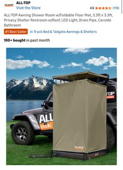 Rooftop tent shower