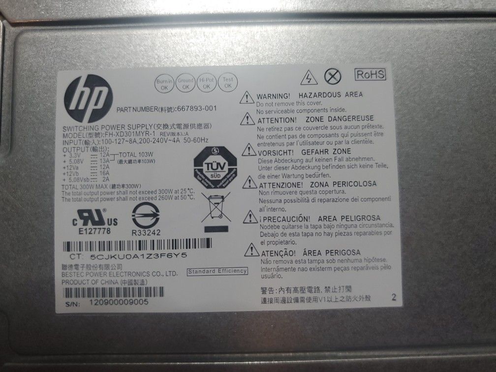 HP 300w Power Supply