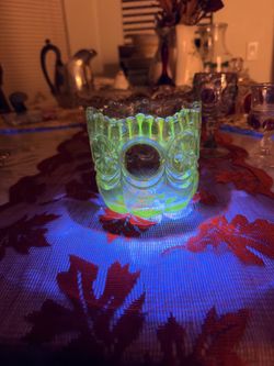 Uranium Glass Toothpick Holder or Small Vase