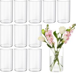 24 Pcs  Glass Cylinder vases for Centerpieces, 6 Inches