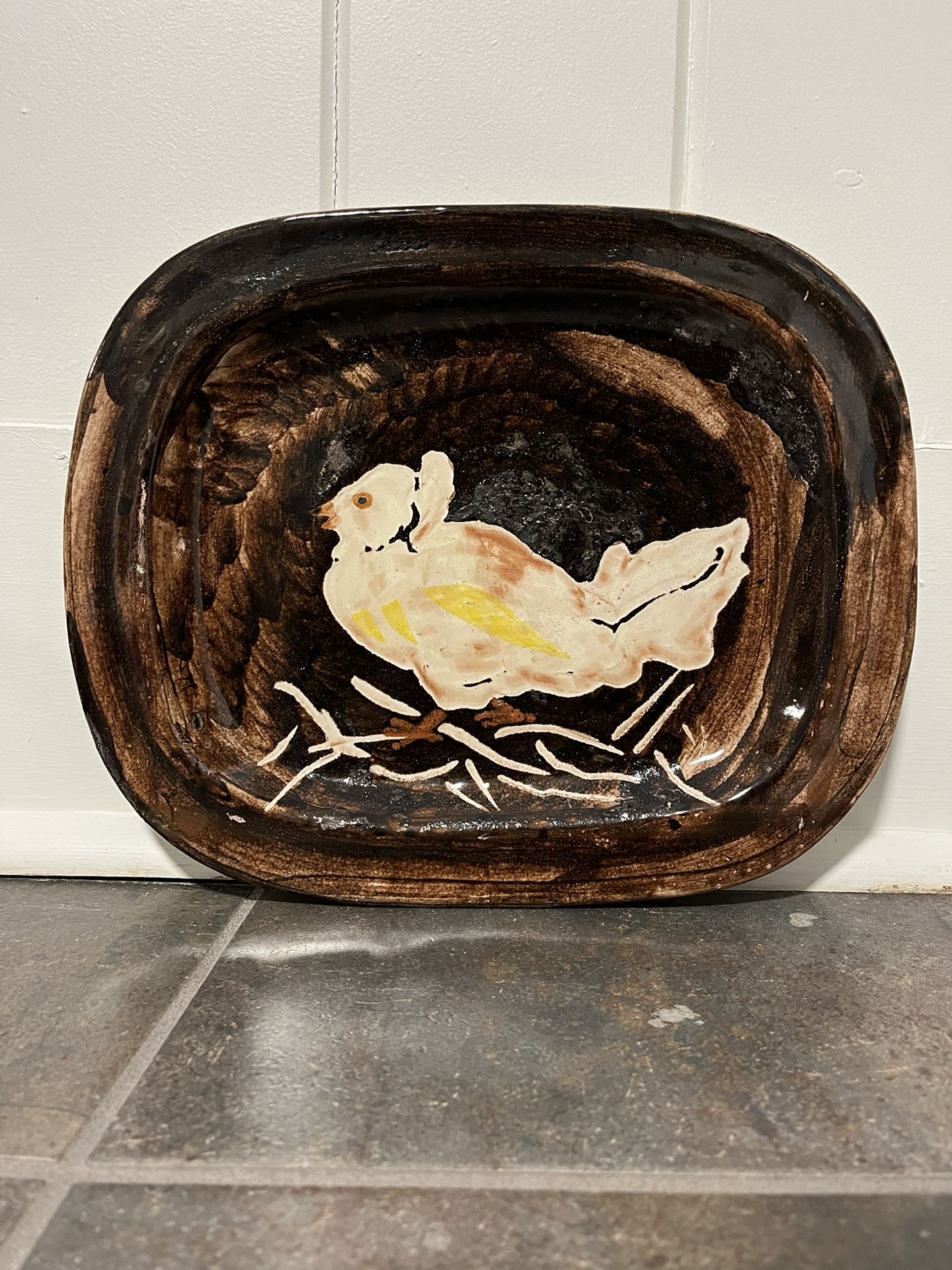 Vintage Italian Mid Century Ceramic Platter Dish after Picasso