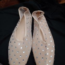 Glittery Flats Sz 8.5 (39) New