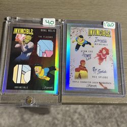 Invincible cards chase cards dual relic and signagraph