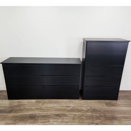Black Dresser And Chest ▪︎ Cómoda Y Gavetero Negro