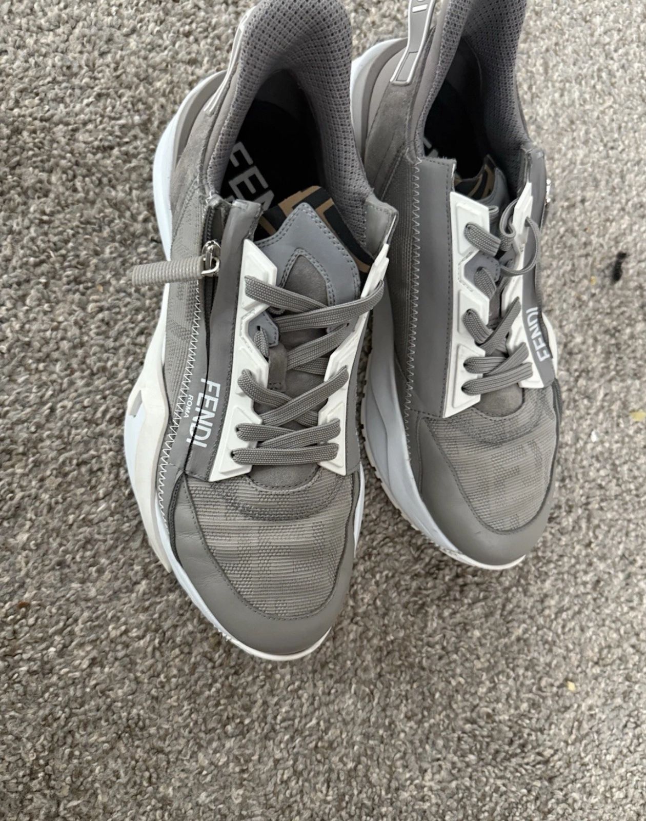 Fendi Flow FF Zucca Grey Sneakers