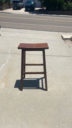 (4) Brown wooden stool