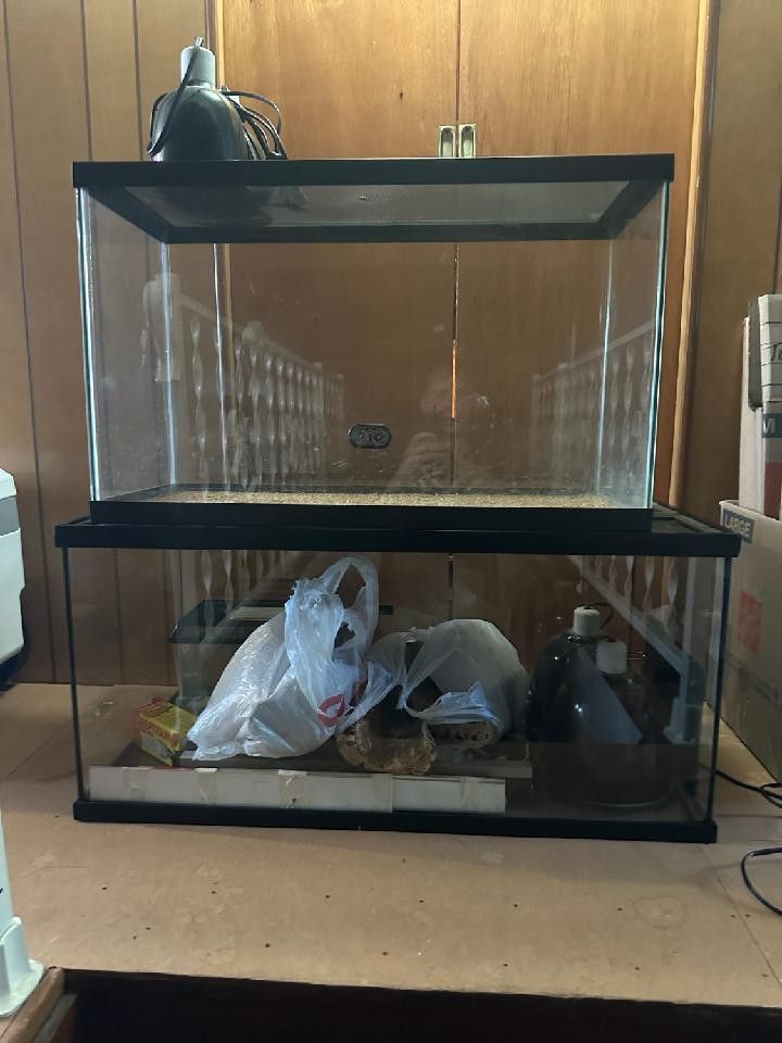 Reptile Tanks (2) & Related Equipment (heat lamps, etc)