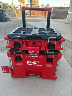 Milwaukee Packout Rolling Tool Box / ToolBox. (2) Piece Set