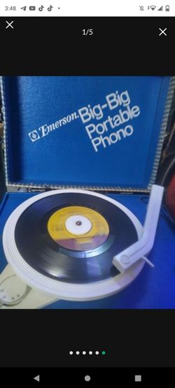 Vintage BIG BiG Emerson Phono Record Player Portable