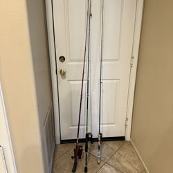 3 Fishing Rods And Reels With  Good Line 