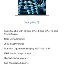 Brand New Sealed Apple MacBook Air 13” M4 • 16GB RAM • Sky Blue