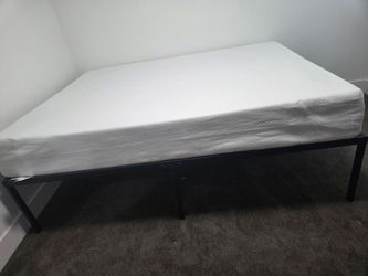 Queen memory foam mattress and metal bed frame