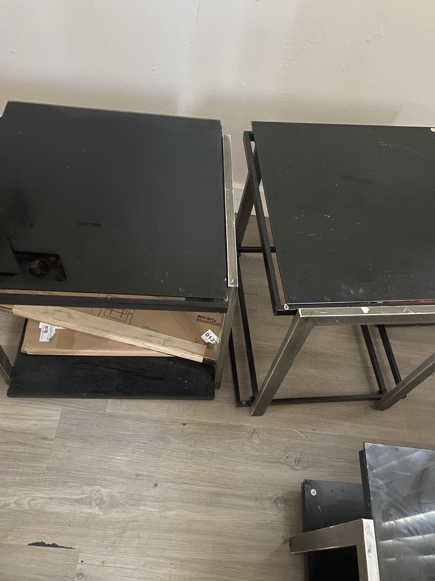 Black Glass Living Table Sets