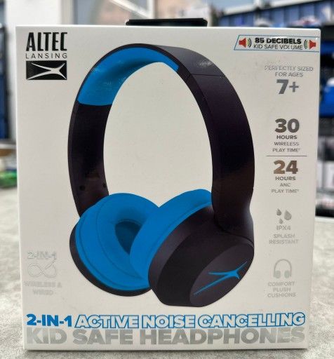Altec Lansing 2-In-1 Active Noise Cancelling Kid’s Safe Headphones