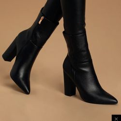 Lulu Black Heeled Boots 