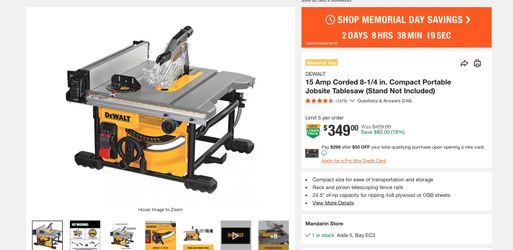 DeWalt Table Saw