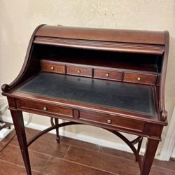 Bombay Antique Tambour Roll Top Desk w/ detached legs