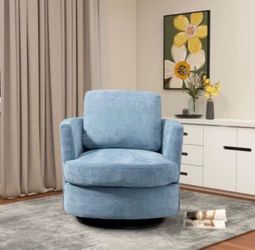 31.9" Swivel Accent Barrel Chair, Comfy Round Accent Sofa Chair for Living Room, 360 Degree Club Chair, Leisure Arm Chair for Nursery Bedroom Living R