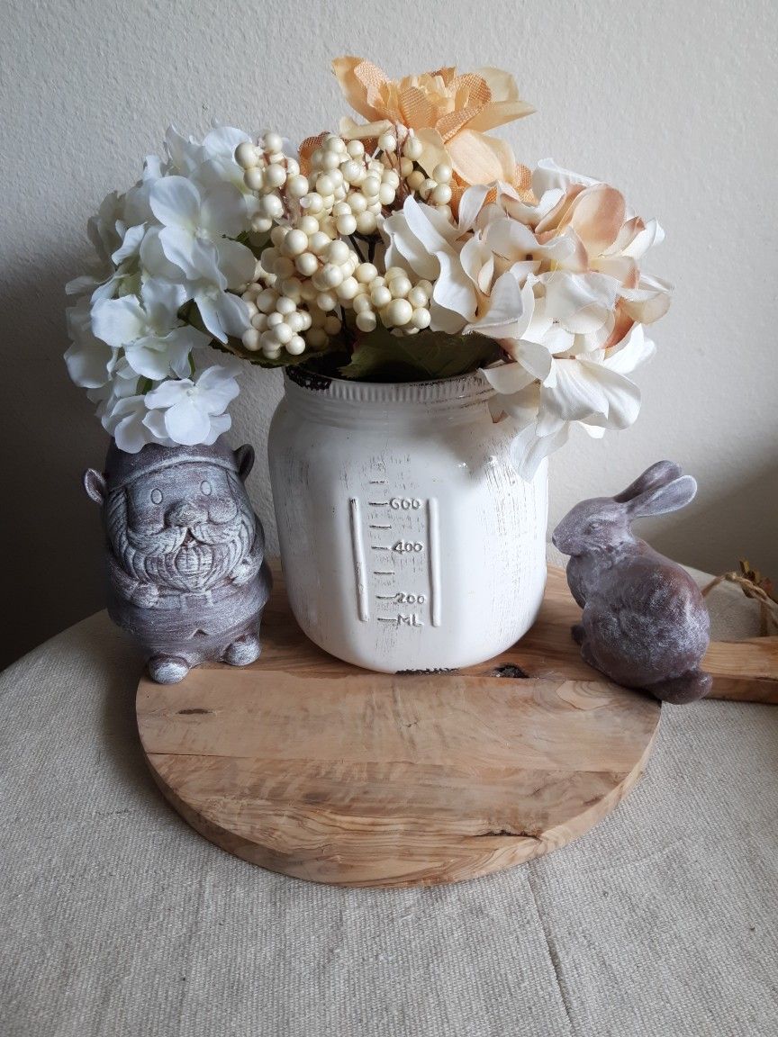 Giant White Ceramic Mason Jar