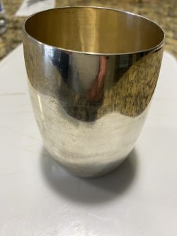 Sterling Silver Glass 2.5” Round & 3.5” High