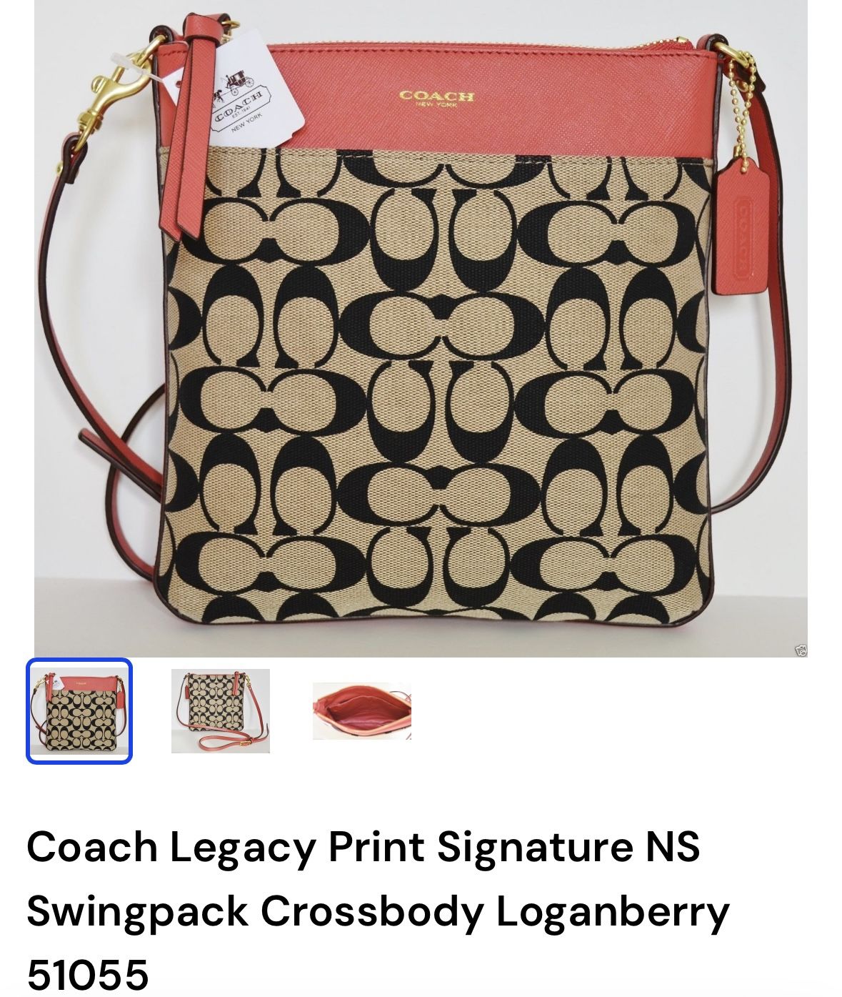 Coach y2k Style Canvas Pink Crossbody Purse - NWOT