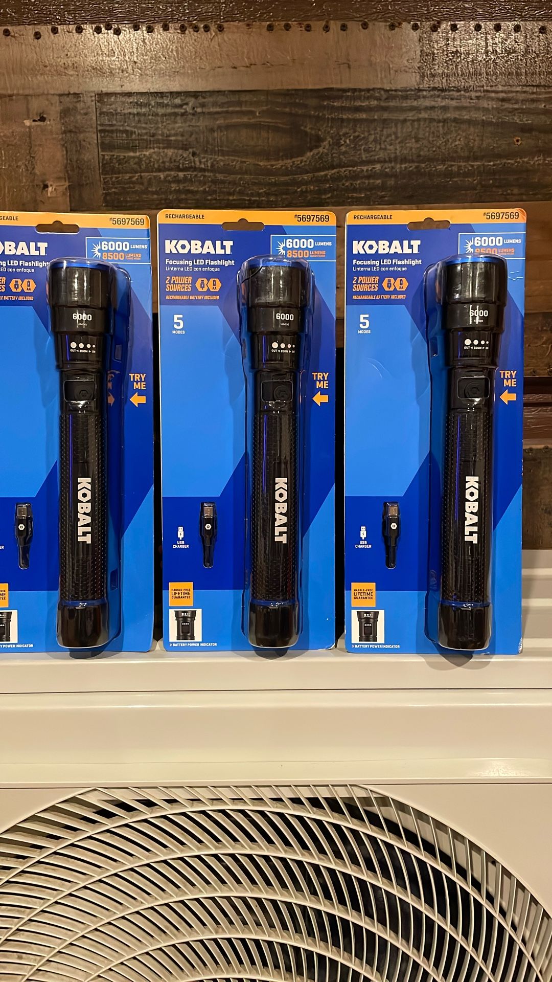 KOBALT 6000-Lumen 5 -Adjustable Mode LED Rechargeable Flashlight