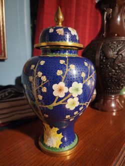 Cloisonne jar 11" x6"inches..