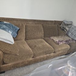 Real Leather Couch With Goose Down Feathers