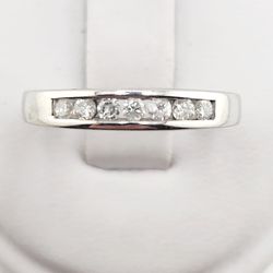 14k white gold diamond wedding band