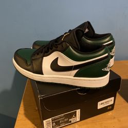 Air Jordan 1 Low Green Toe Size 8,910