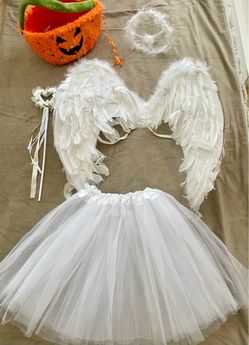 Angel Wings, Halo, Heart Wand, and Skirt size S adult teen