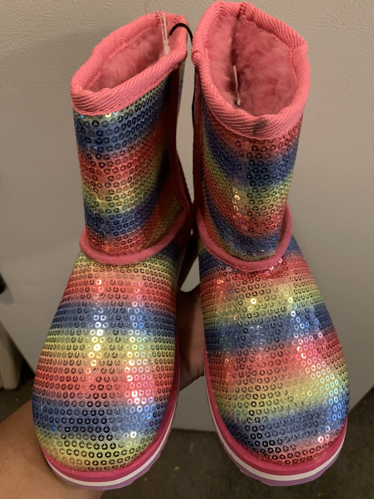 Girls Size 1 Rainbow Boots BRAND NEW 