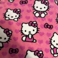 Hello Kitty Pink Heart Blanket 50” x 60”