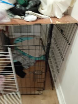 metal wire pet crate".