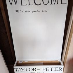 Sandwich Board Welcome Sign With Planter Box