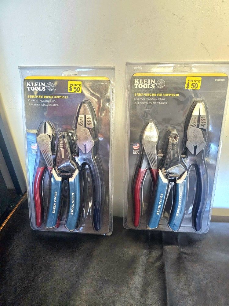 KLEIN TOOLS 3 PIECE PLIERS AND WIRE STRIPPERS KIT