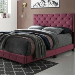 Brand New King Size Pink Bed Frame With New Mattress/Fast Delivery