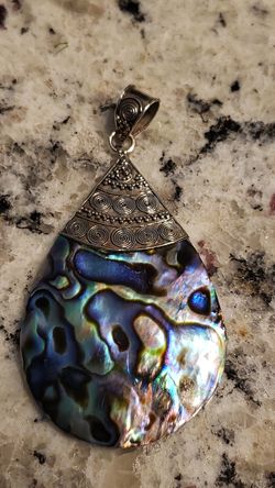 Abalone shell pendant with sterling silver bail