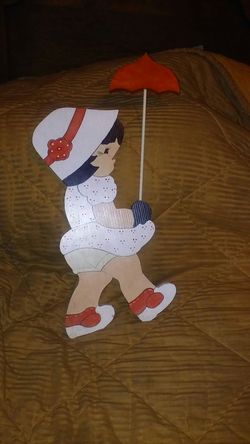 Vintage wooden wall-stand up plaque