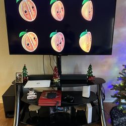 Black Glass TV Stand