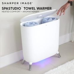 Sharper Image SpaStudio Towel Warmer Holder, Heated Comfort + Aromatherapy