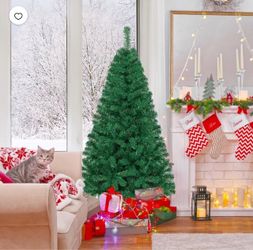 5Ft Artificial PVC Christmas Tree Stand Indoor Outdoor Green