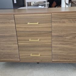 Buffet Cabinet - Fluted Sideboard with Storage, Large Credenza