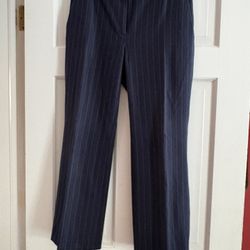 ANN TAYLOR Navy Striped Slacks 