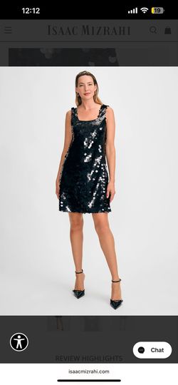 Isaac Mizrahi Black Sequin Mini Dress
